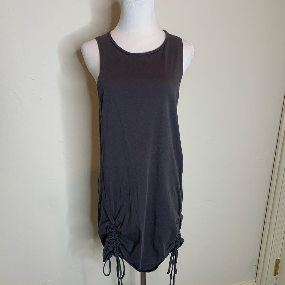 River Island Gray T Shirt Dress Sz 8 Ruched at Side Seams